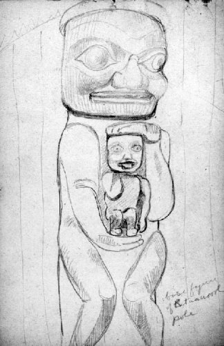 'Base figure of Kitwancool pole' / Emily Carr / B.C. Archives / PDP05800