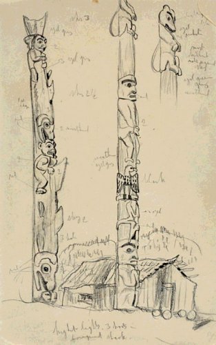 'Two Totems Near a House' / A.Y. Jackson / National Gallery of Canada / 17515