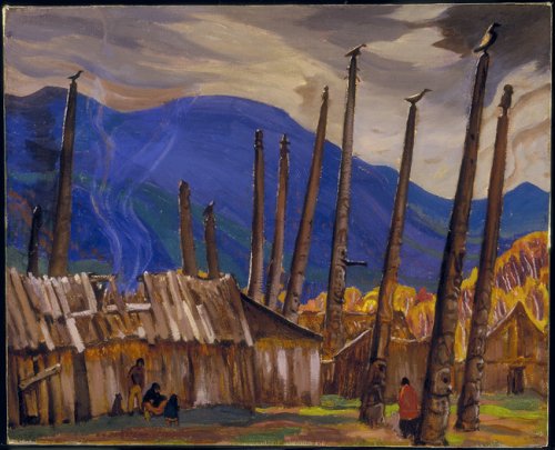 'Skeena Crossing, B.C. (Gitsegyukla)' c.1926 / A.Y. Jackson / McMichael Canadian Art Collection / 1968.8.27