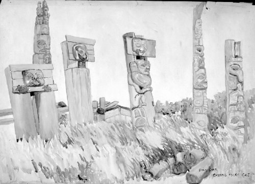 'Skedans Poles' / Emily Carr / B.C. Archives / PDP02310