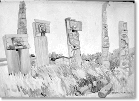 'Skedans Poles' / Emily Carr / B.C. Archives / PDP02310